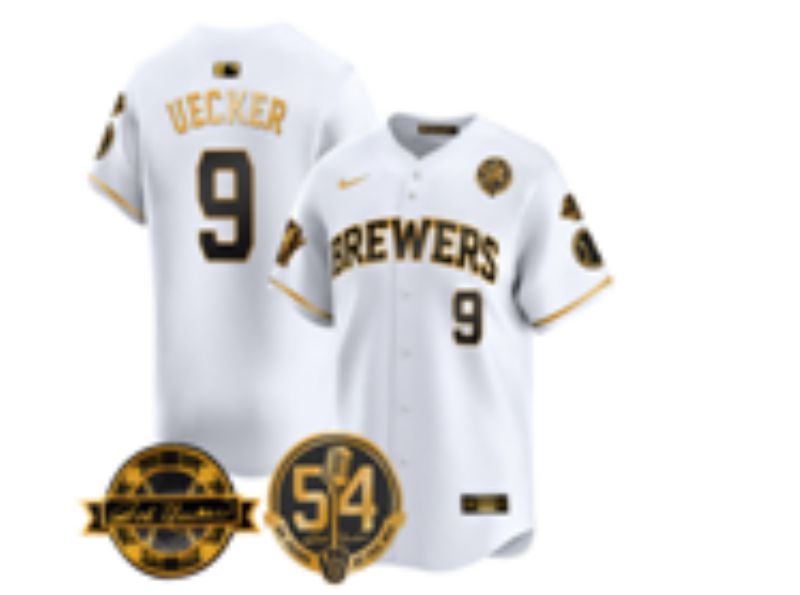 Men Nike Milwaukee Brewers #9 Uecker White MLB 2025 jersey 01